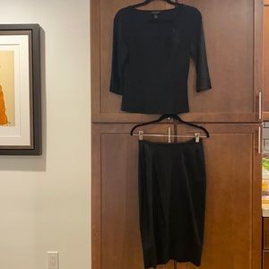 Black top and skirt matching set